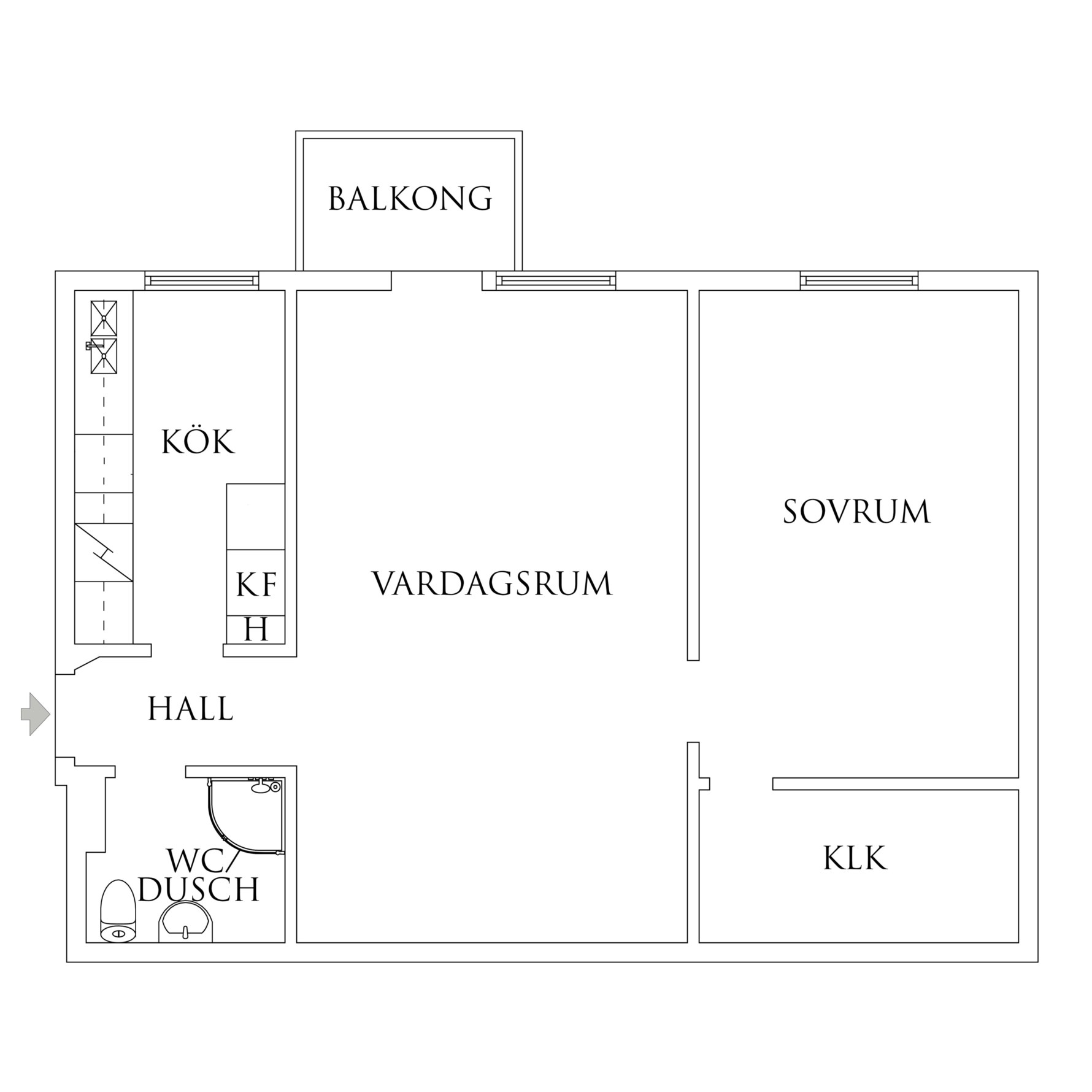 Planritning 1 Övre Olskroksgatan 30
