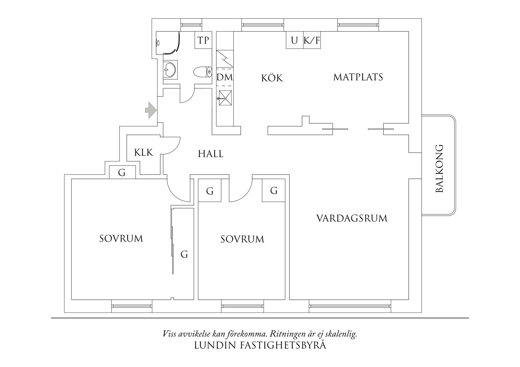 Planritning 2 Carl Larssonsgatan 4A