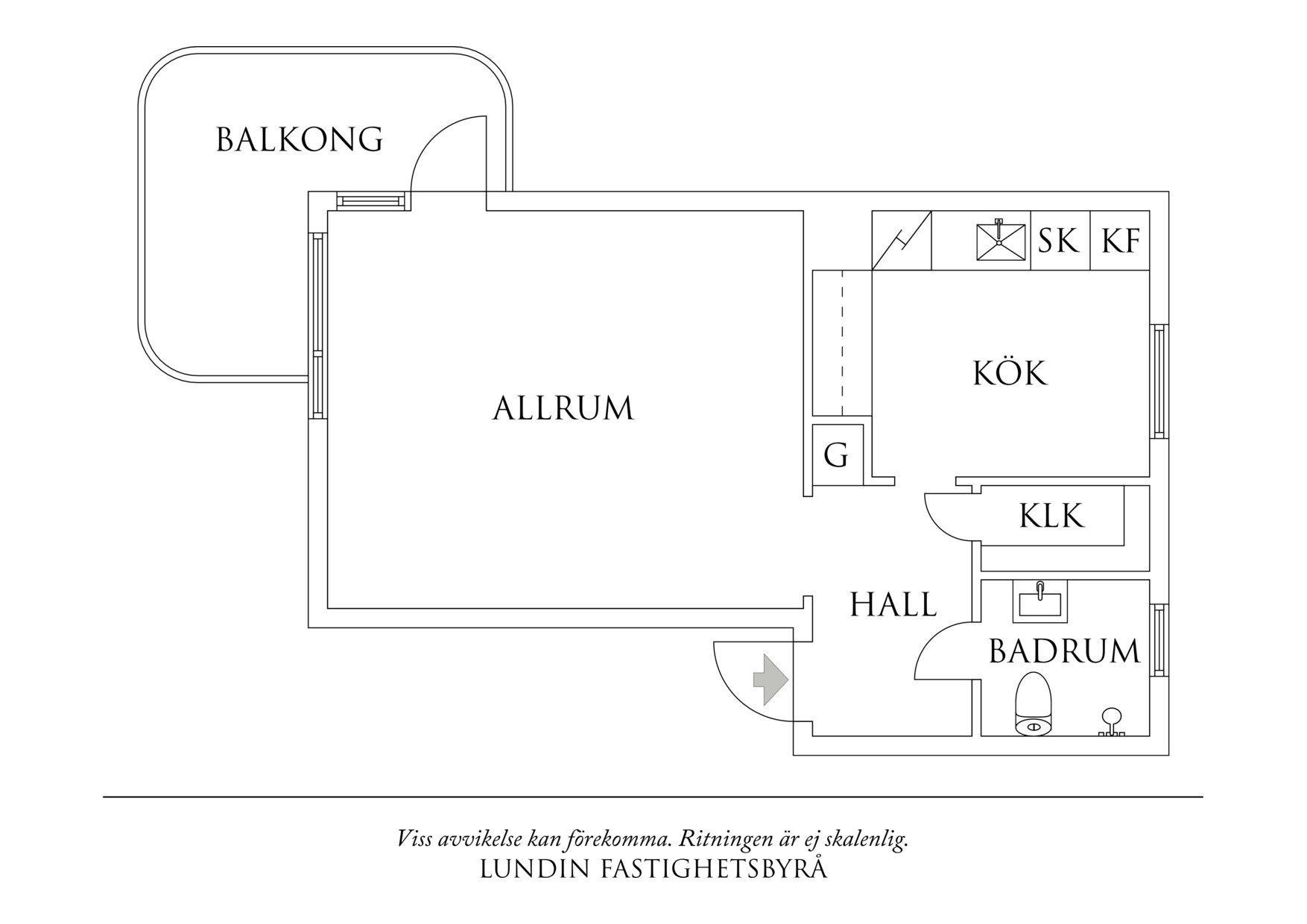 Planritning 1 Carl Larssonsgatan 6A
