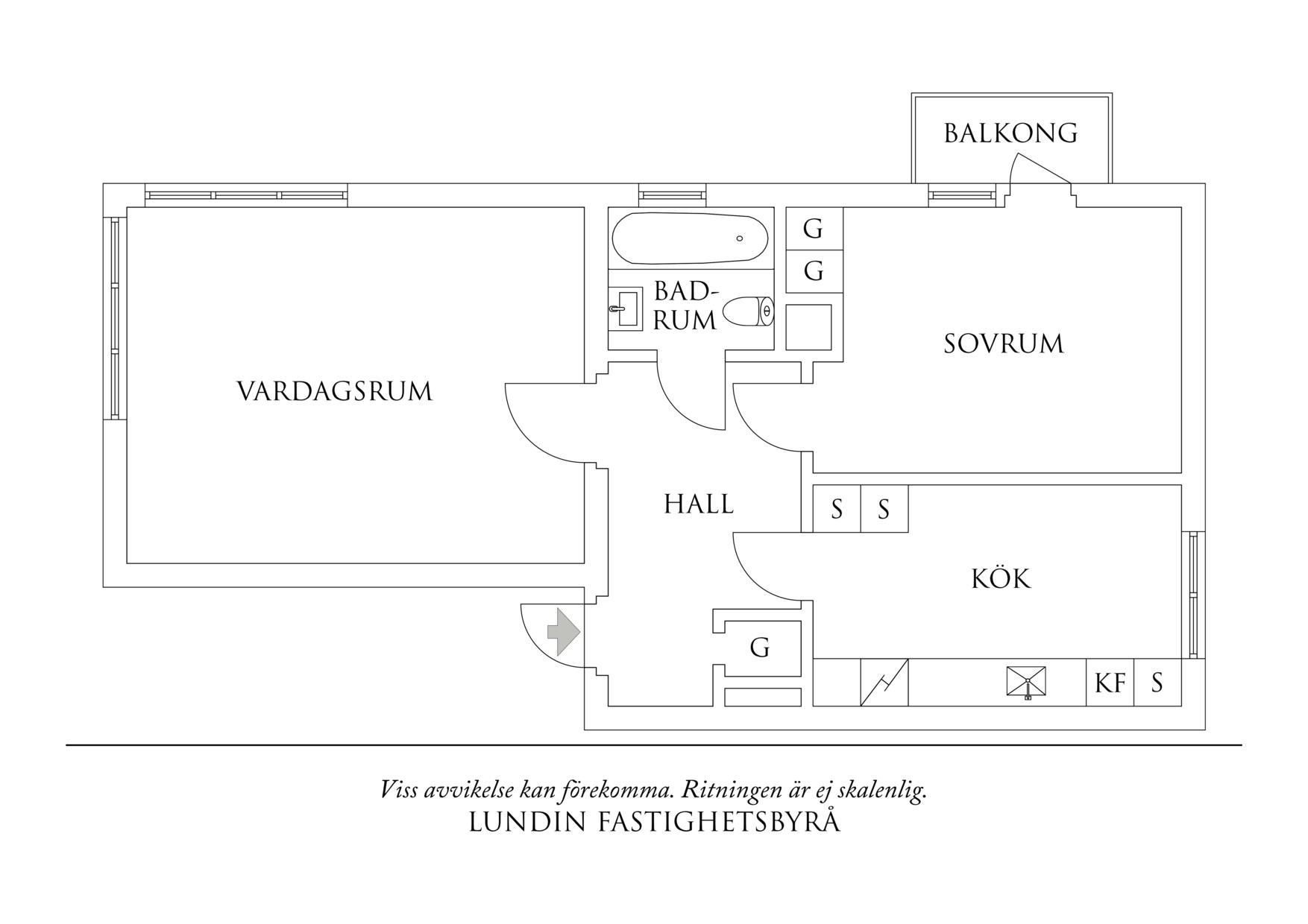 Planritning 1 Krokslätts Parkgata 52A