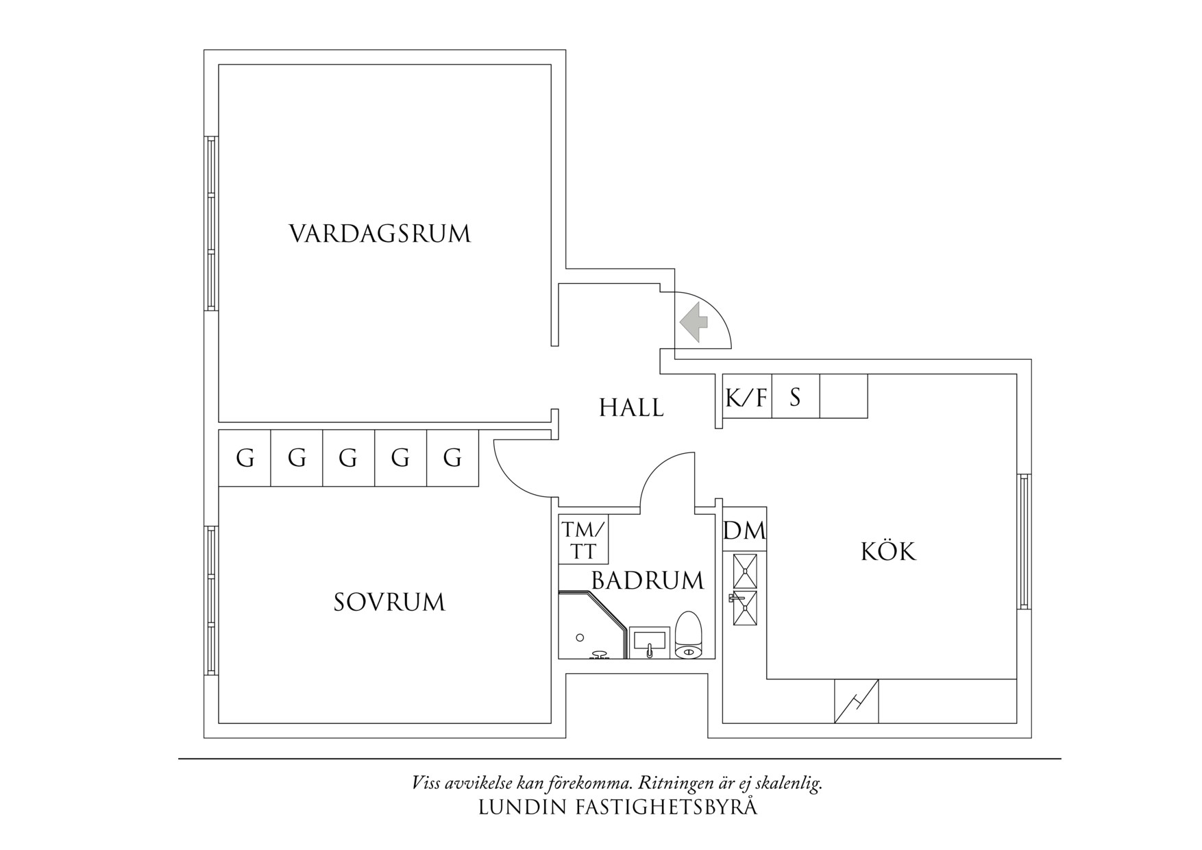 Planritning 1 Brahegatan 12C