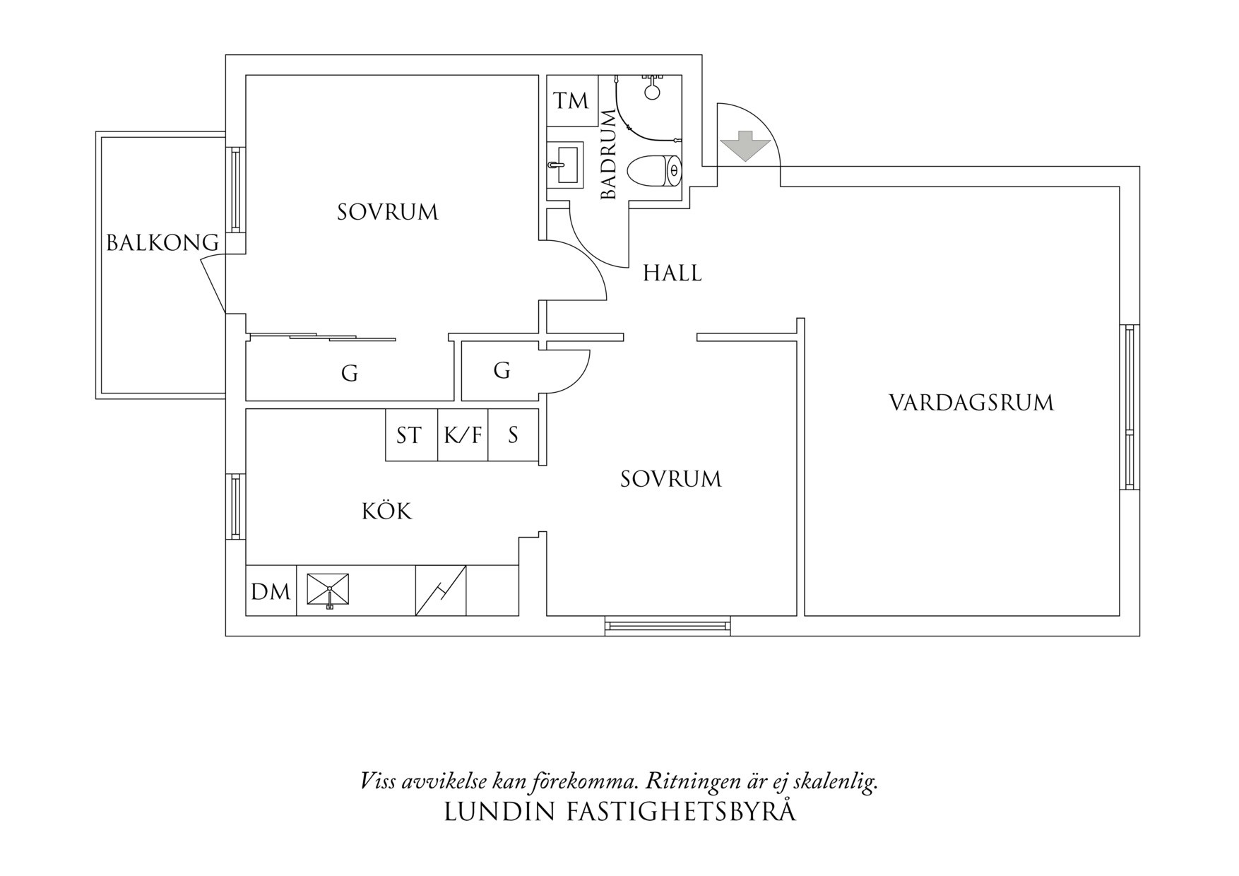 Planritning 1 Sunnanvindsgatan 2A