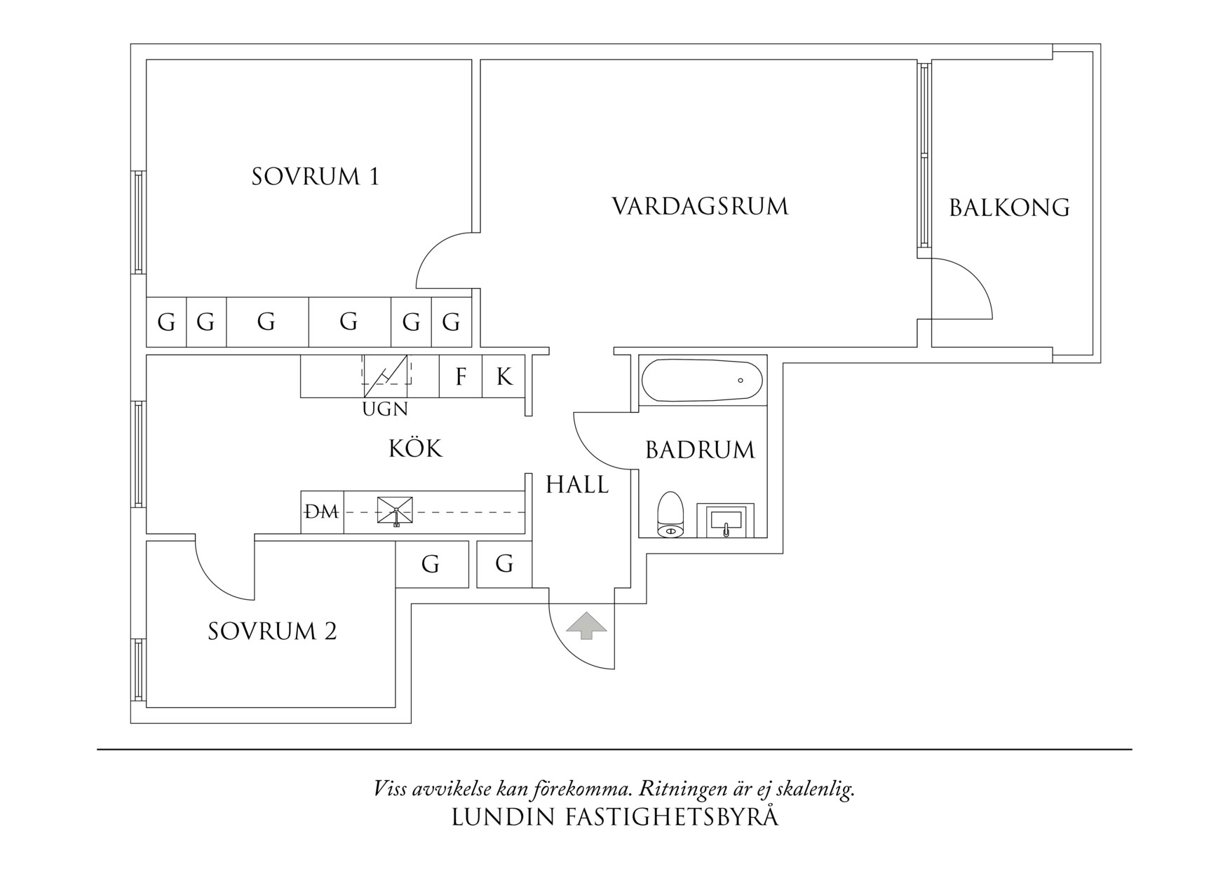 Planritning 1 Ponnygatan 7B