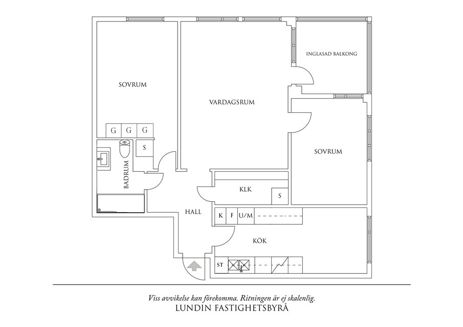 Planritning 1 Klostergången 9