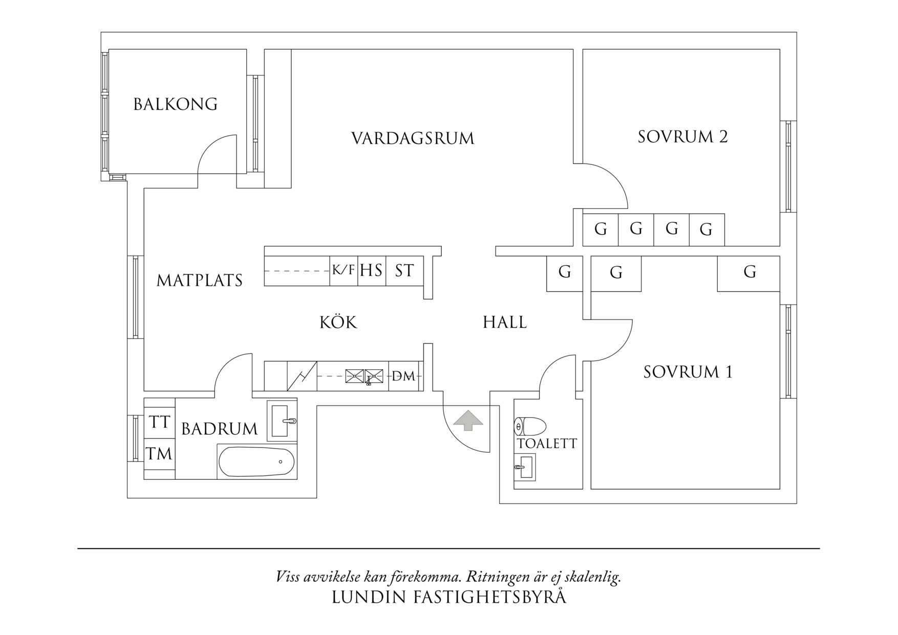 Planritning 1 Skrittgatan 6B