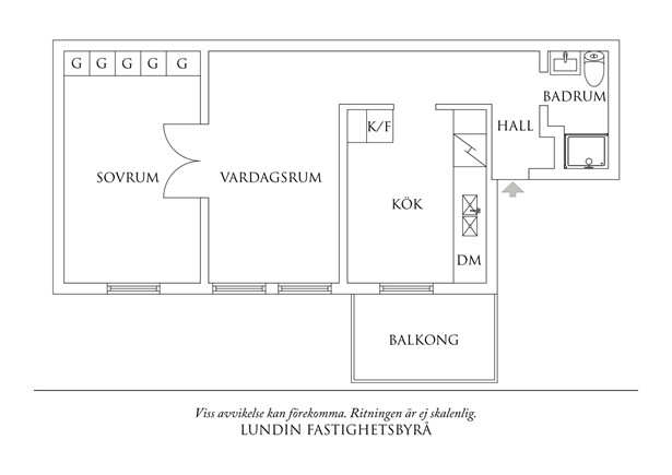 Planritning 1 Storgatan 27B