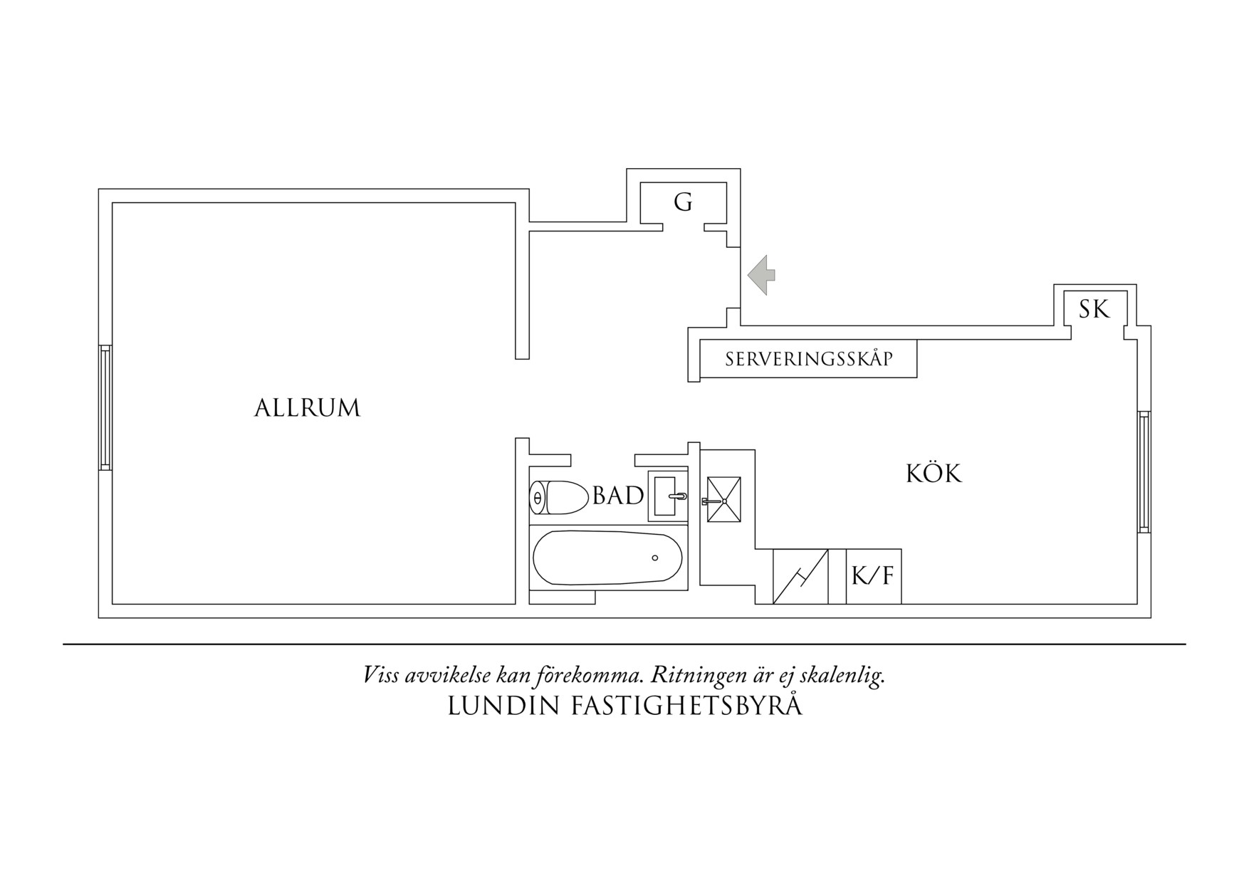 Planritning 1 Strandridaregatan 14B