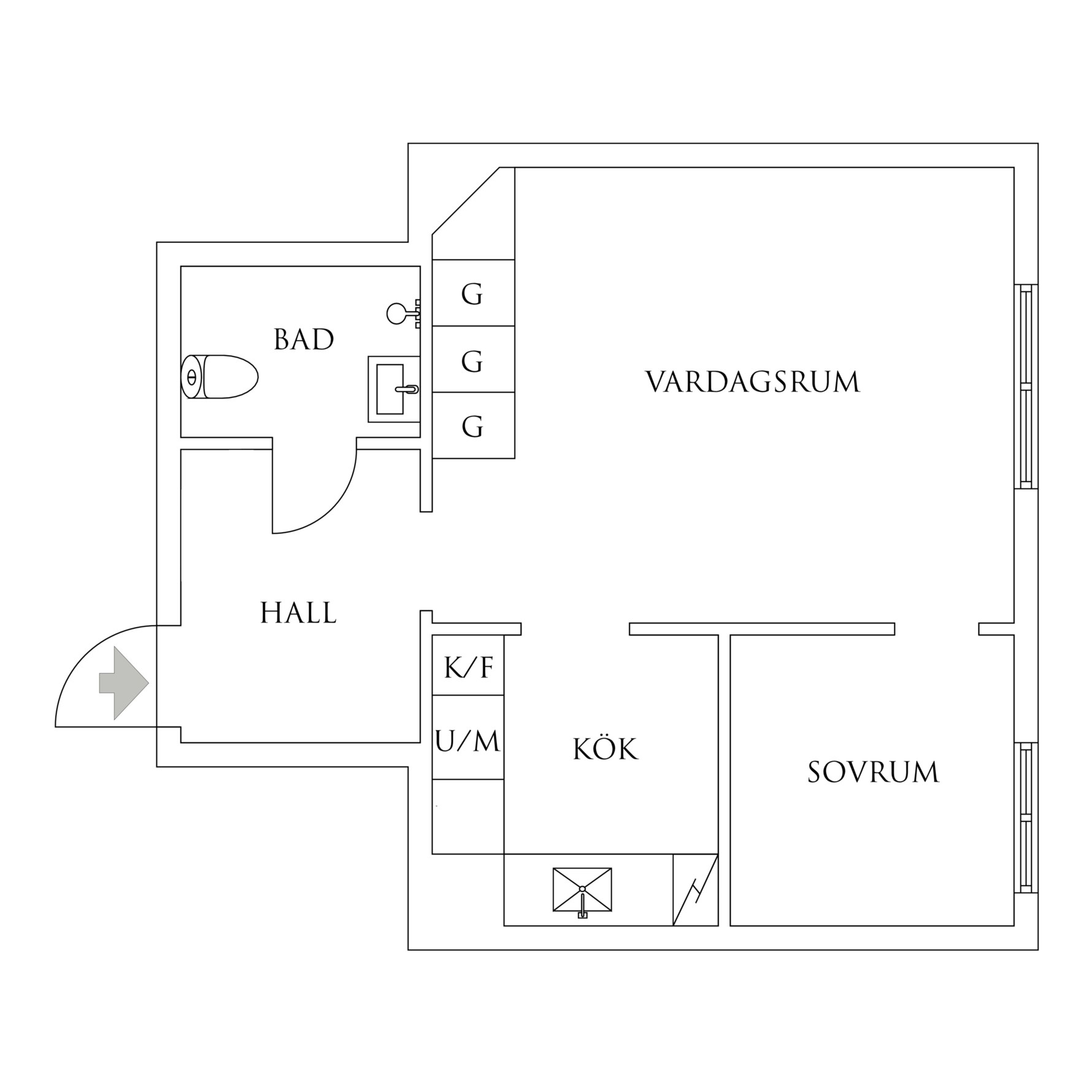 Planritning 1 Hjalmar Brantingsgatan 23C