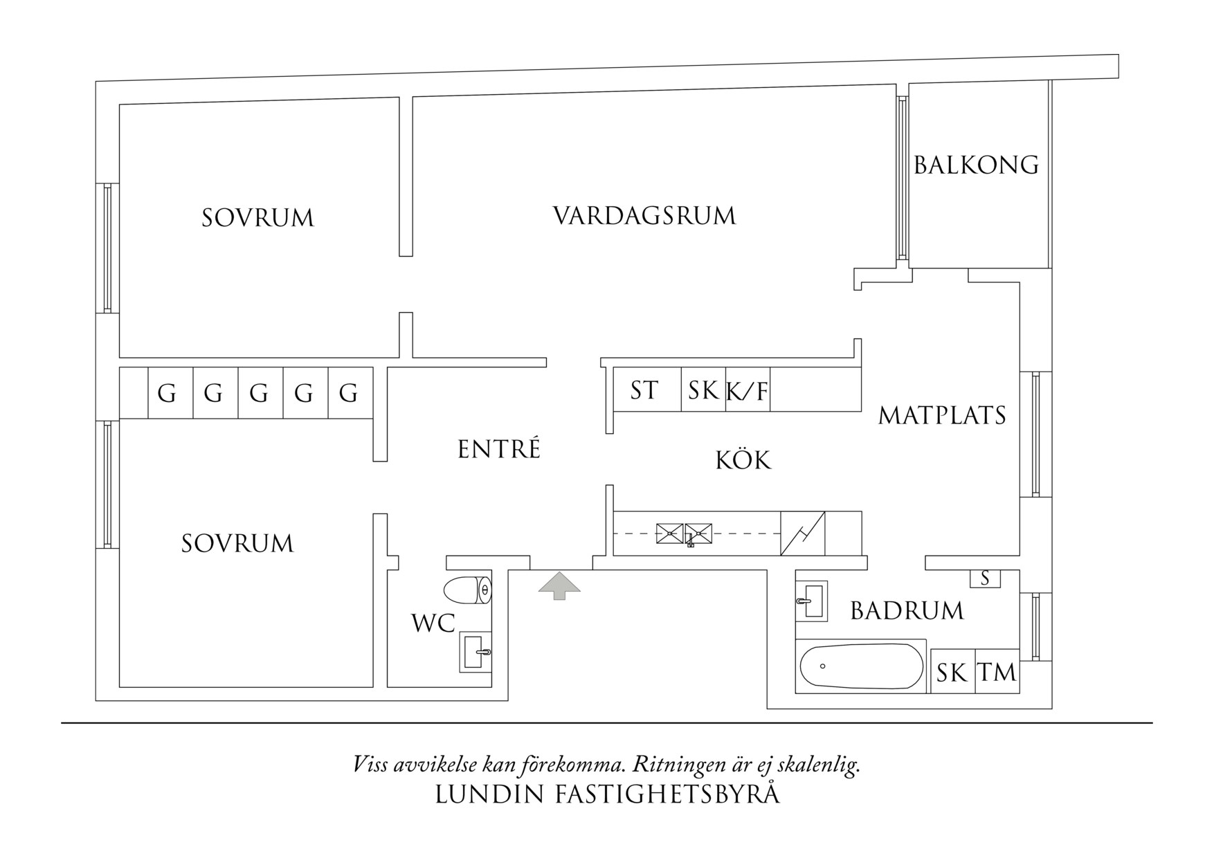 Planritning 1 Ponnygatan 2E