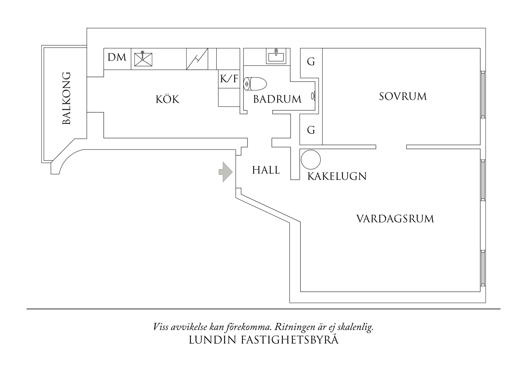 Planritning 1 Erik Dahlbergsgatan 26A