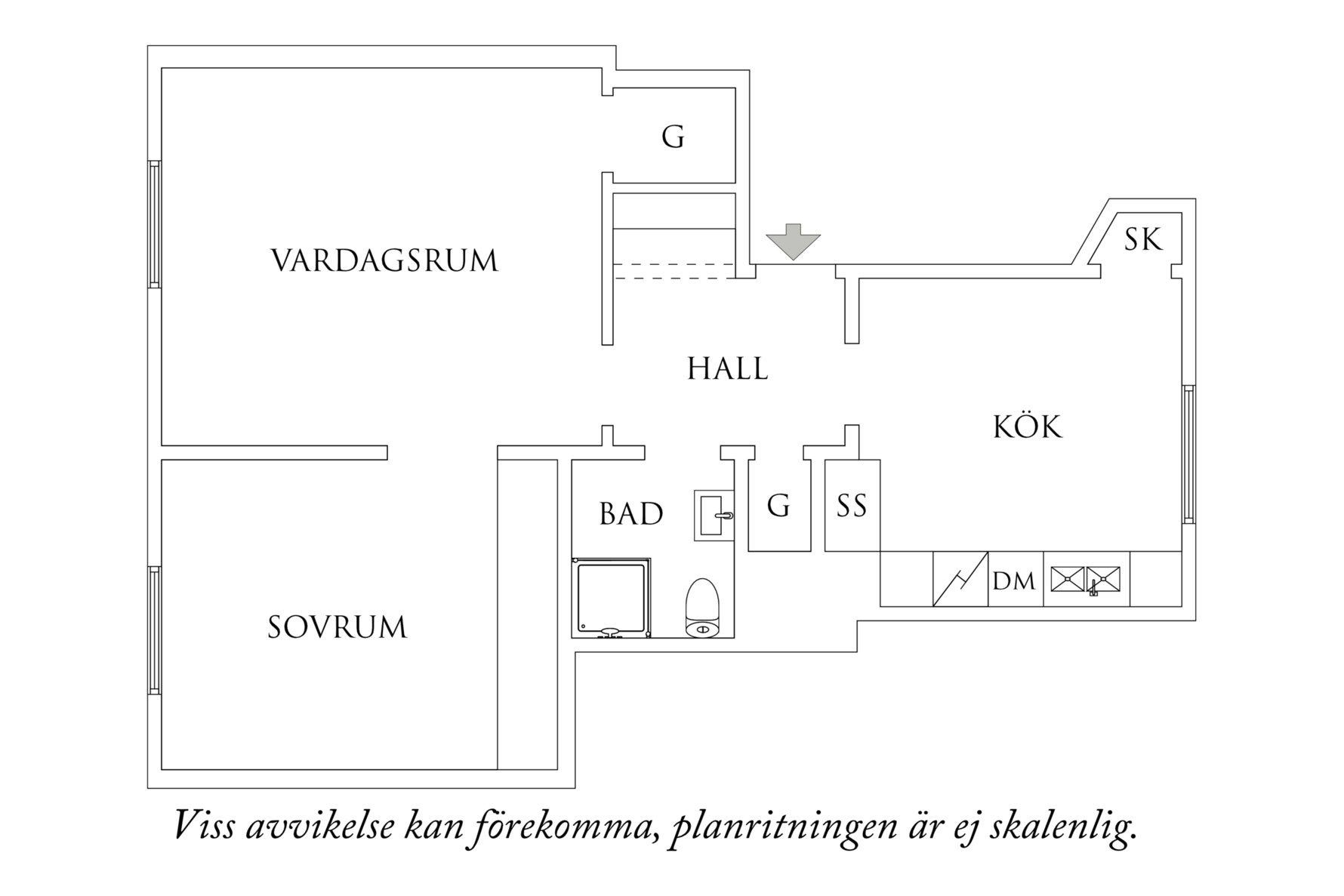 Planritning 1 Danska vägen 71A