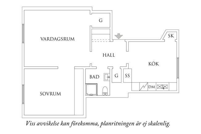 Planritning 1 Danska vägen 71A