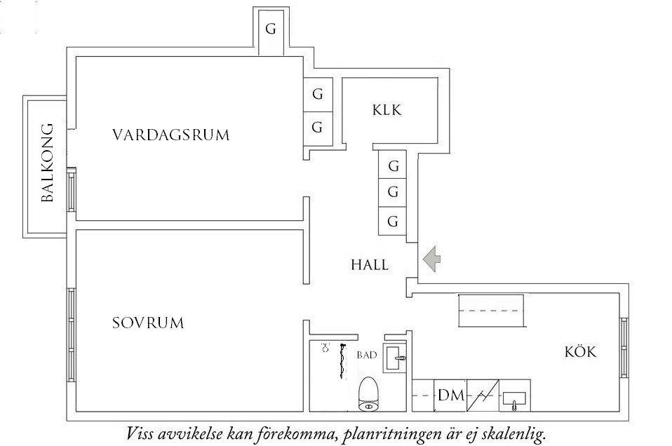 Planritning 1 Brunkebergsgatan 3C