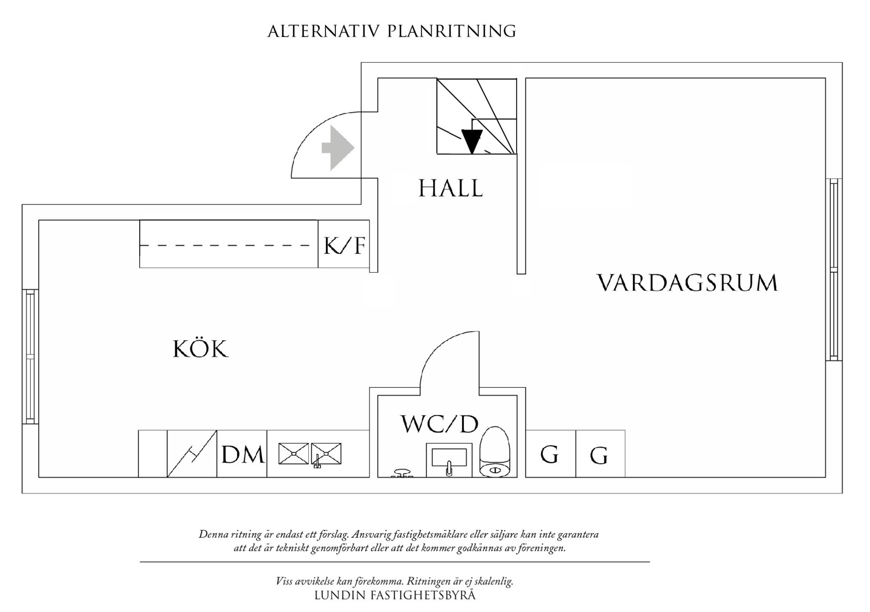 Alternativ planlösning med vind