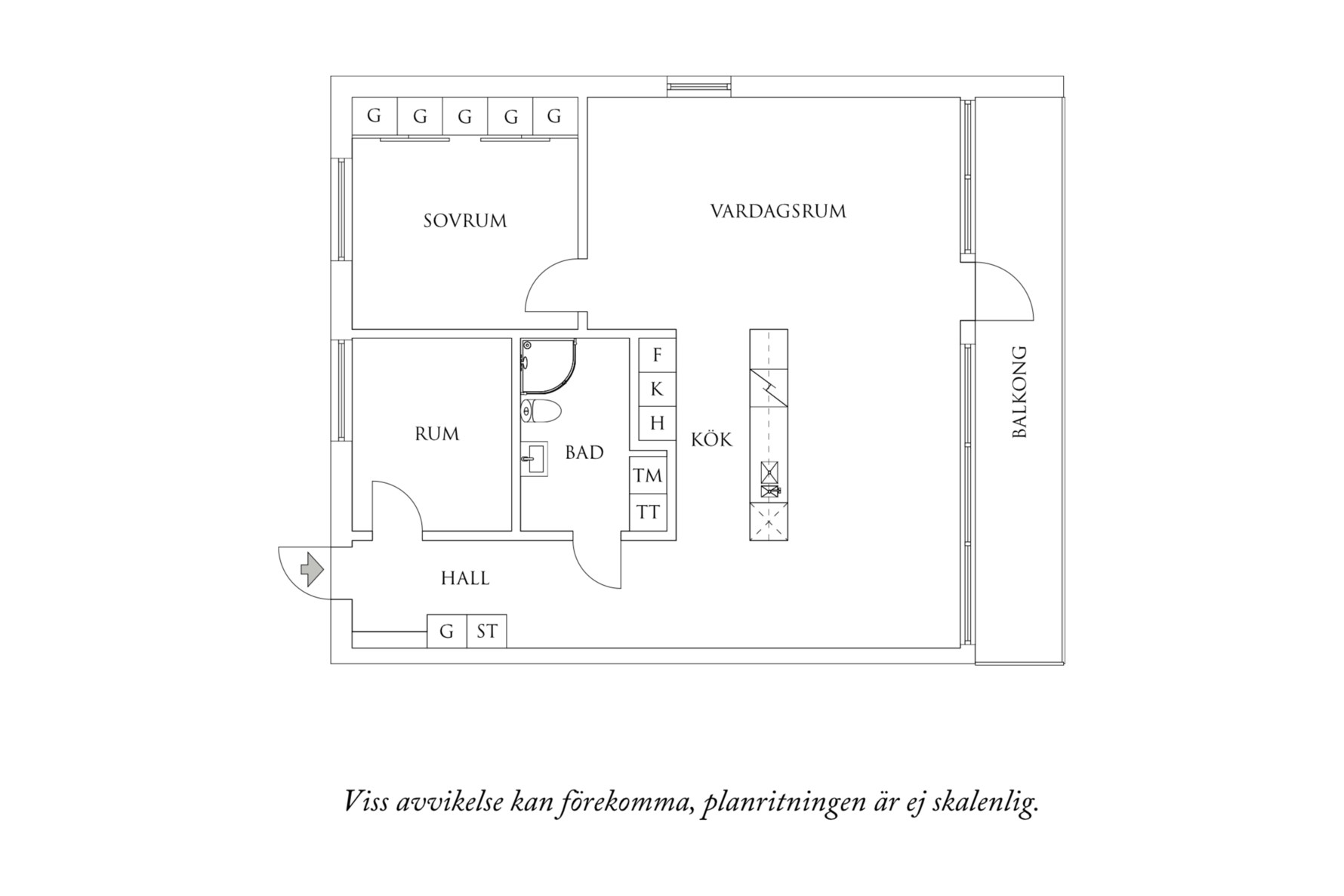 Planritning 1 Östra Eriksbergsgatan 83