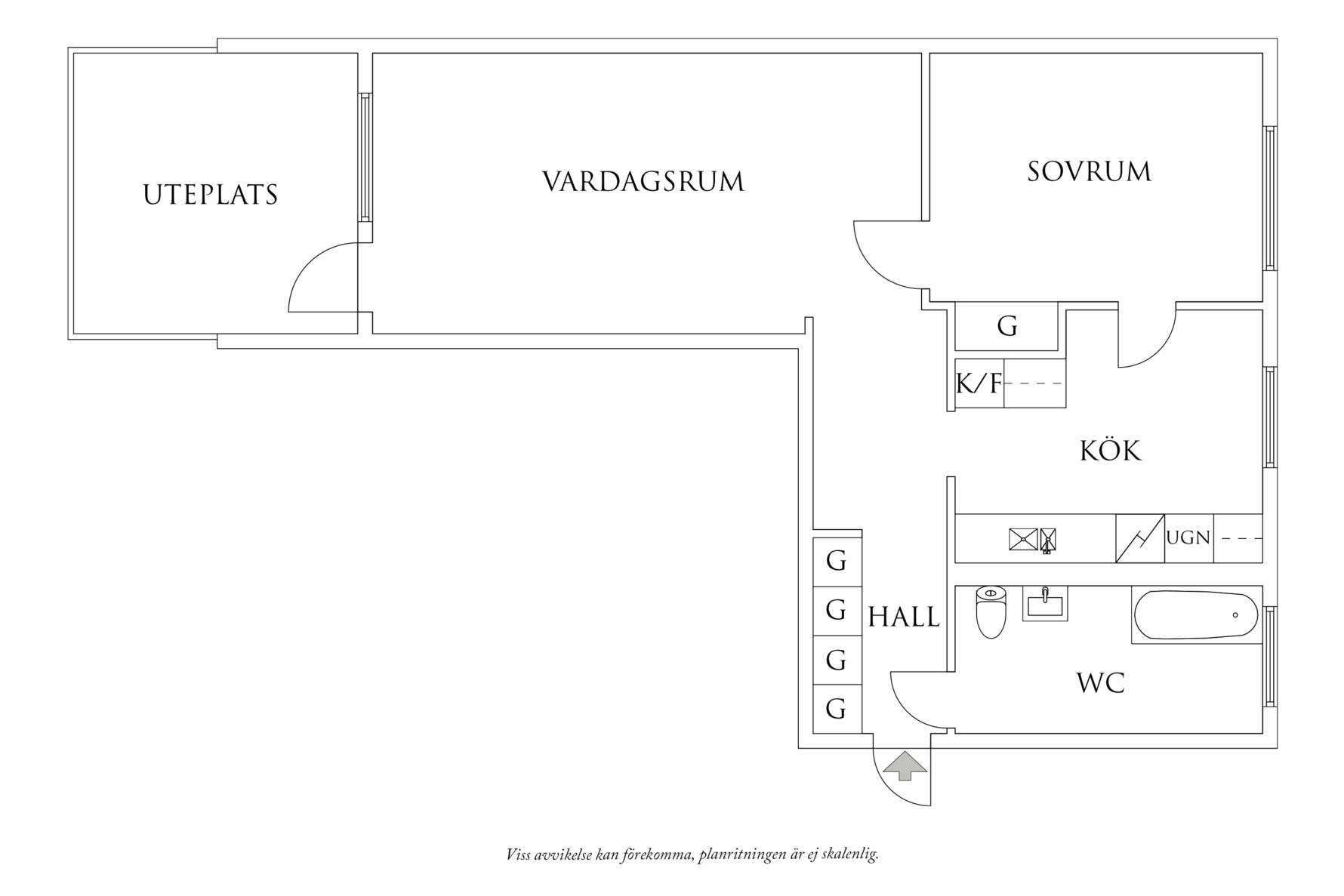 Planritning 1 Pinnharvsgatan 3B