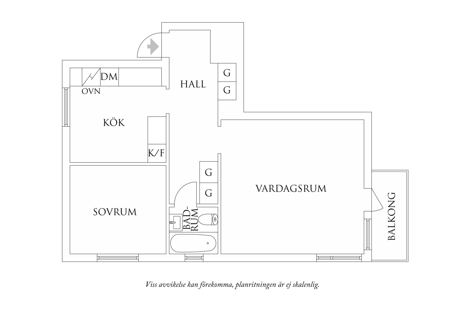 Planritning 1 Ögontröstgatan 6D