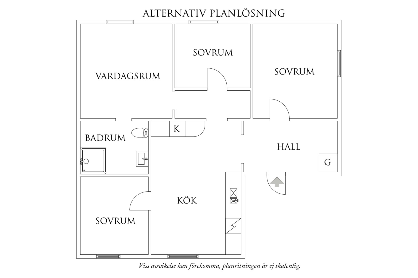 Planritning 1 Gamlestadsvägen 45, vån 1