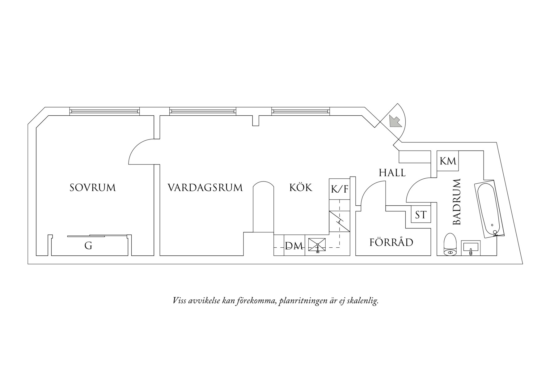 Planritning 1 Drottninggatan 71 D Lgh 1101
