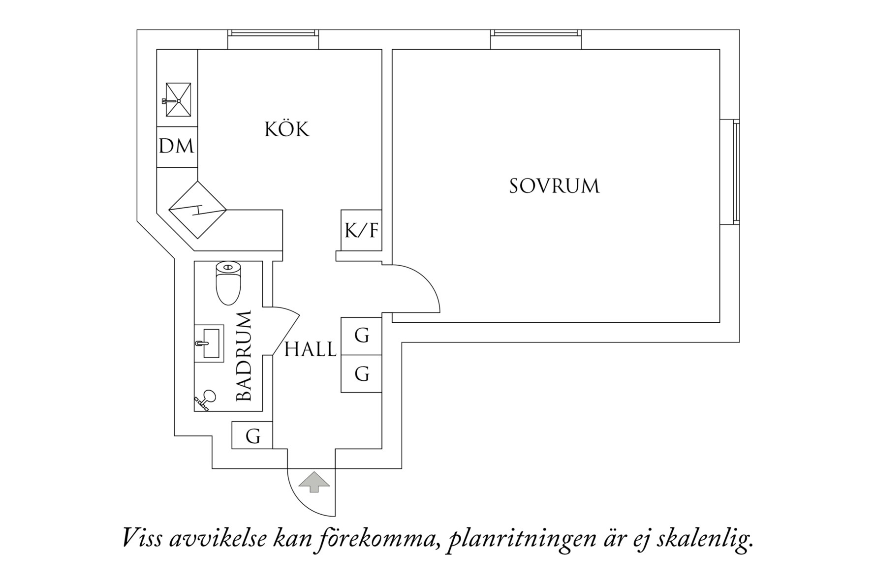 Planritning 1 Kallkällegatan 16B