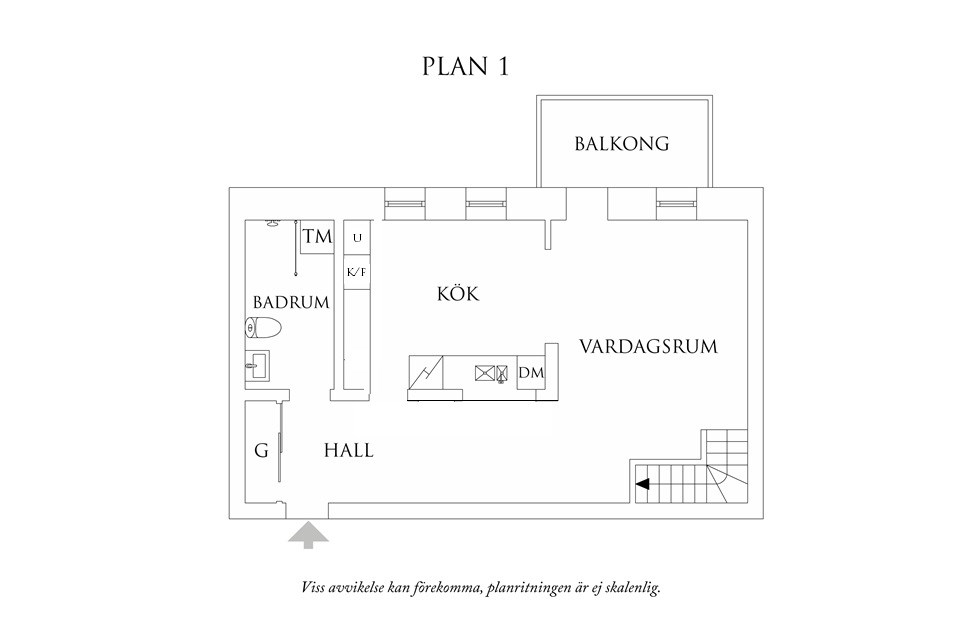 Planritning 1 Klippan 1H
