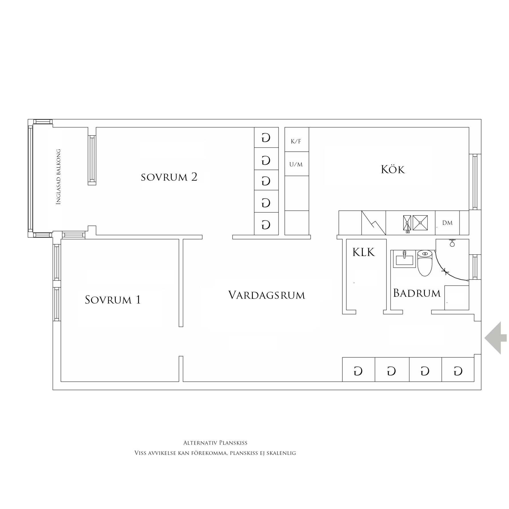 Planritning 2 Blåsutgatan 1