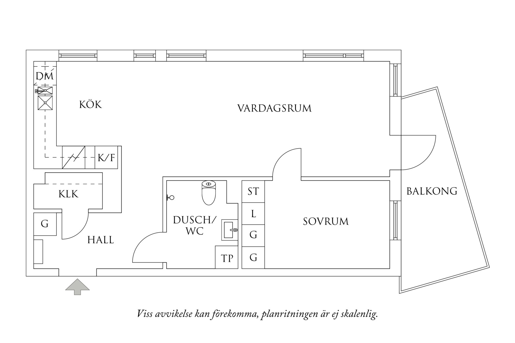 Planritning 1 Gröna Annas gata 17