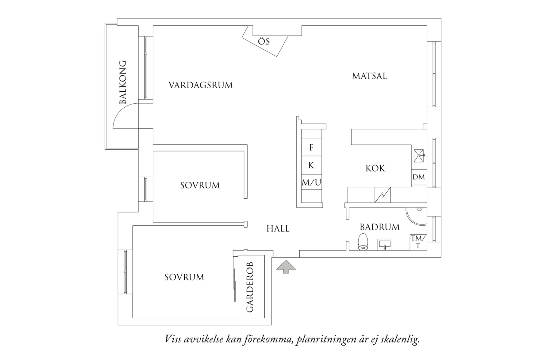 Planritning 1 Kvarngärdesgatan 1B