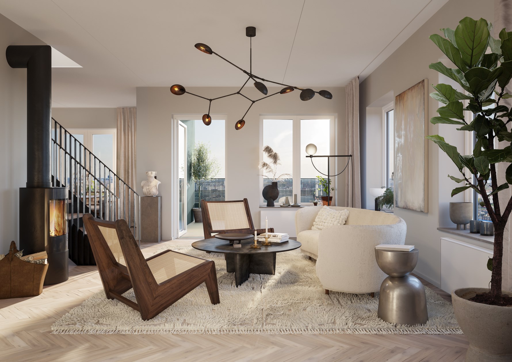 Ciceron vardagsrum i penthouse