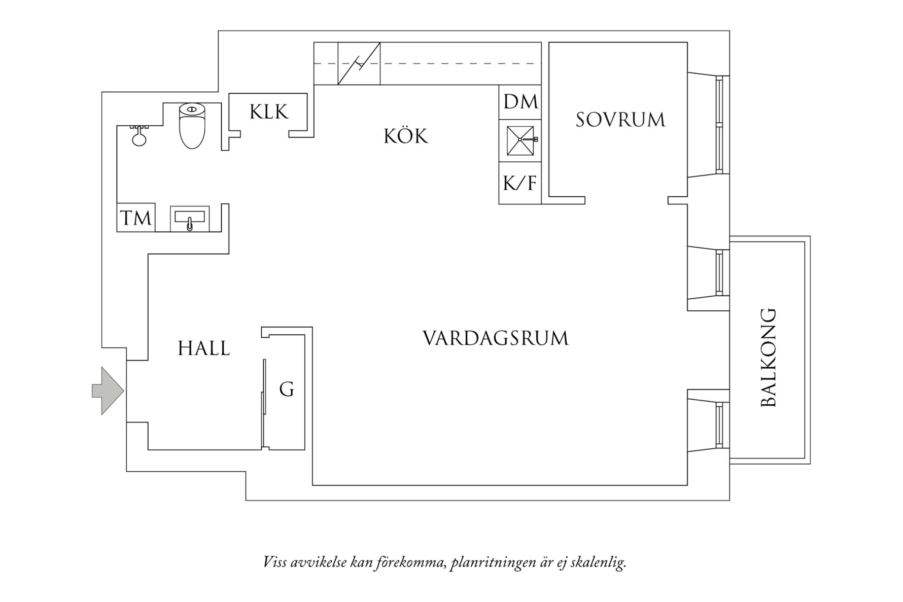 Planritning 1 Övre Husargatan 5