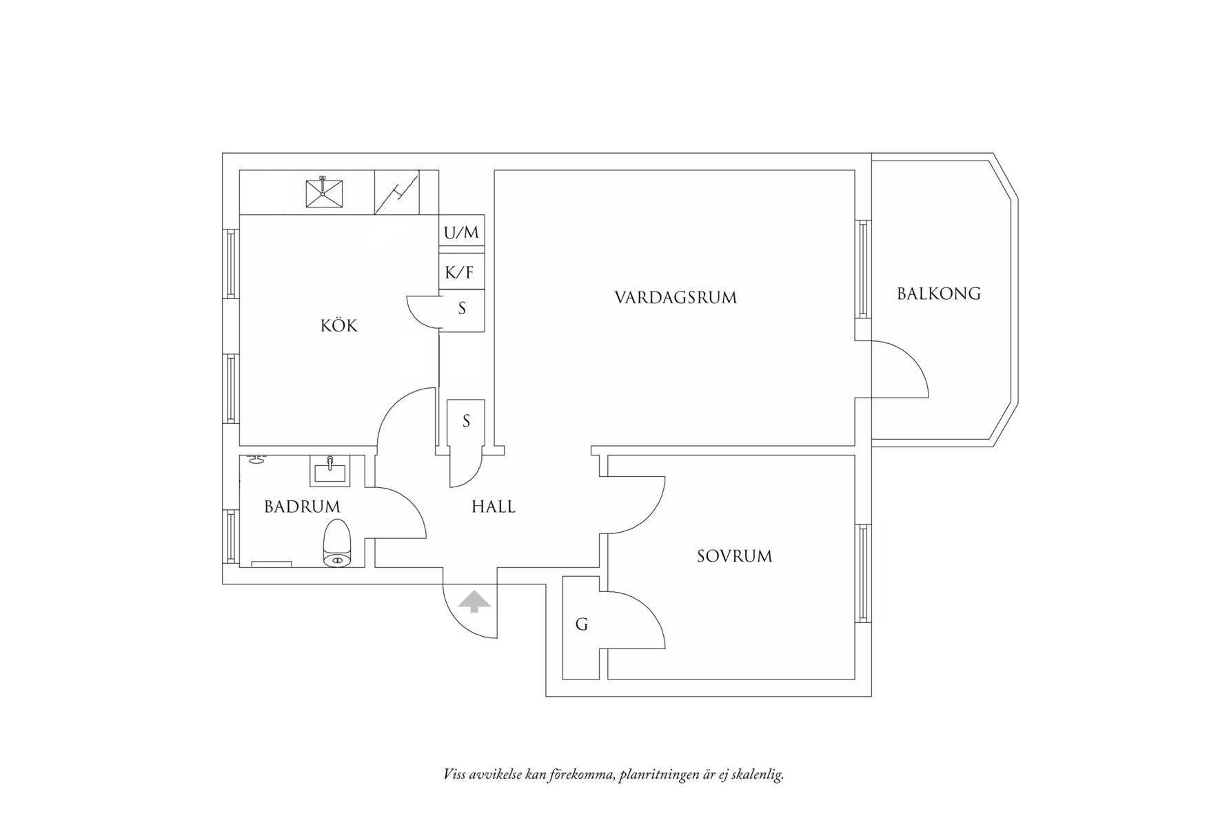 Planritning 1 Carl Larssonsgatan 1A