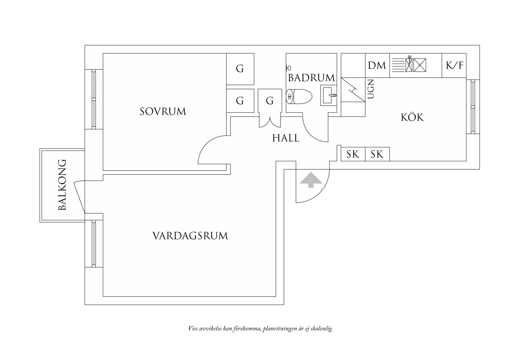 Planritning 1 Räntmästaregatan 25D