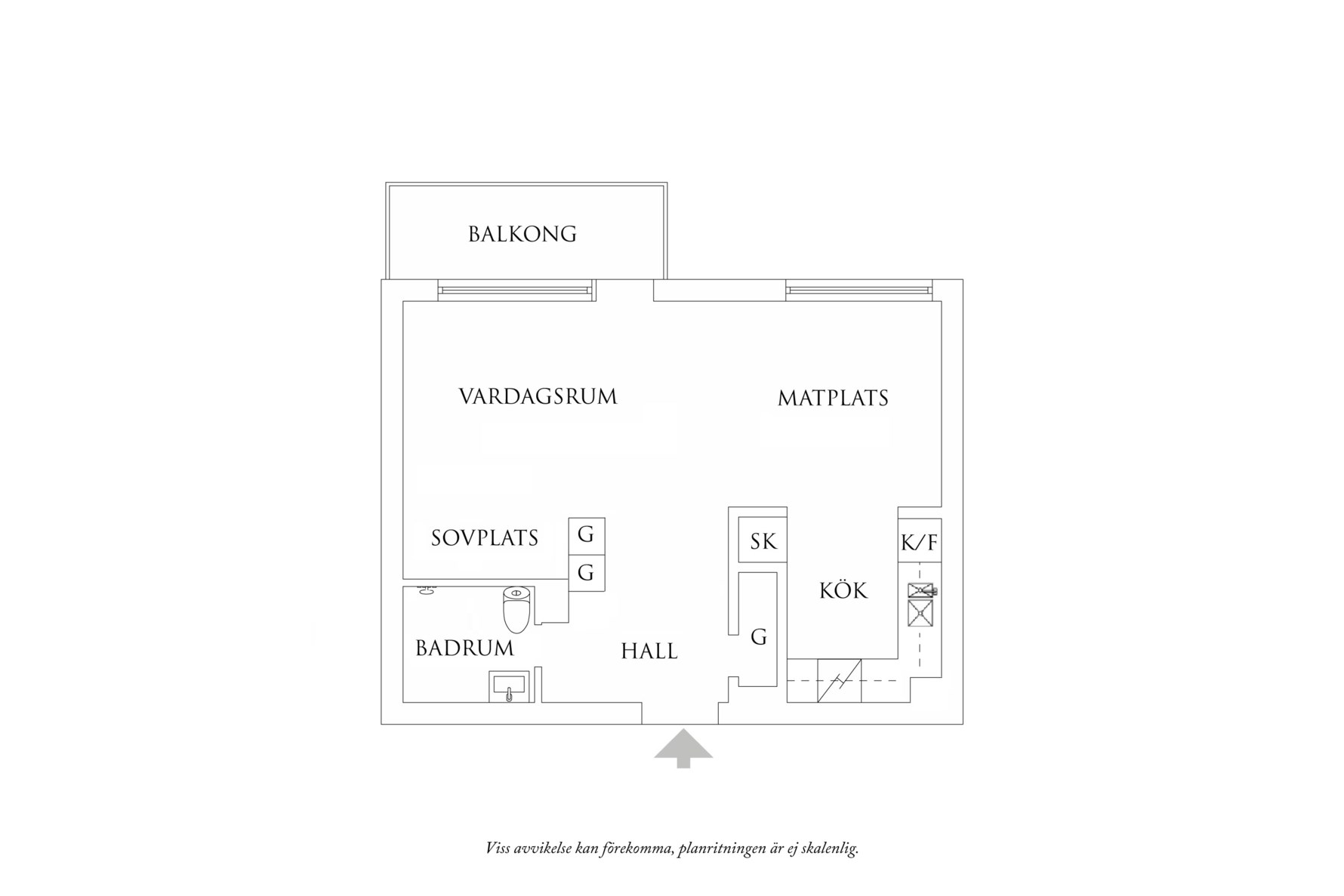 Planritning 1 Gibraltargatan 19B