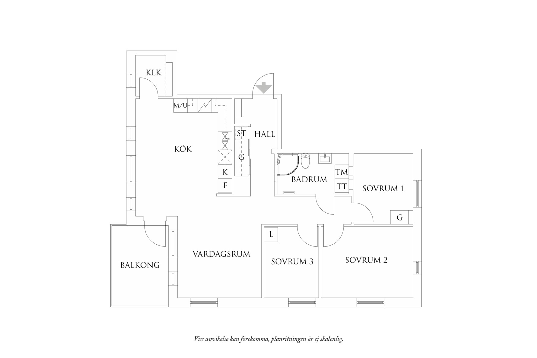 Planritning 1 Artillerigatan 38