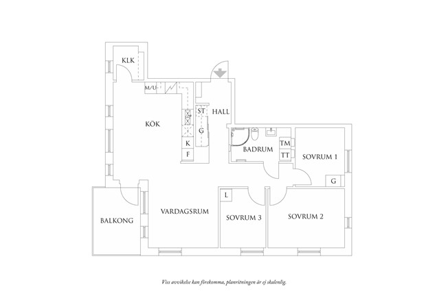 Planritning 1 Artillerigatan 38