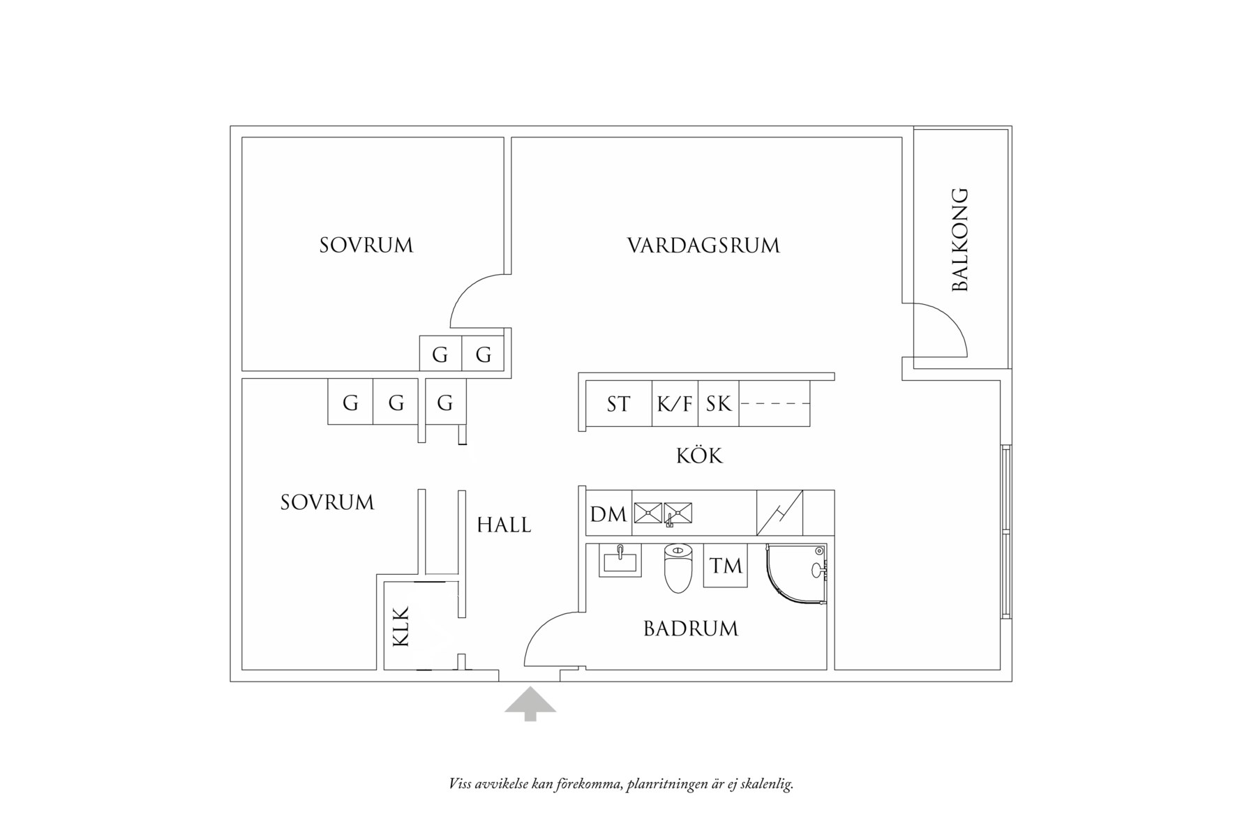 Planritning 1 Skrittgatan 3A