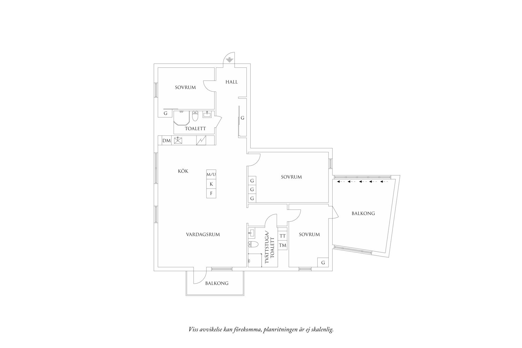Planritning 1 Östra Storgatan 27E