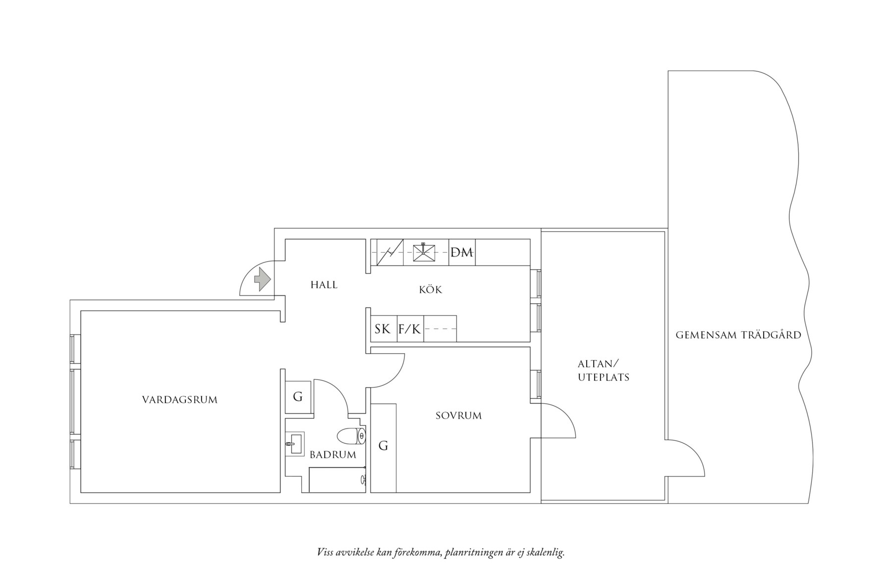 Planritning 1 Munkebäcksgatan 34B