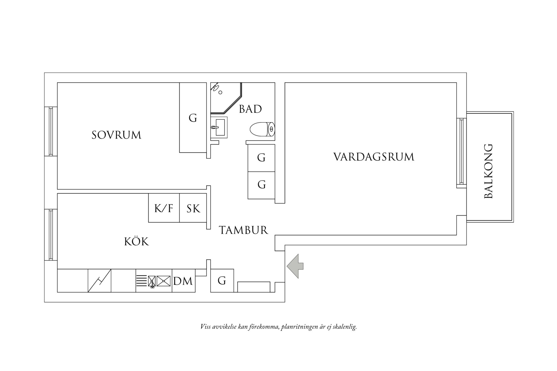 Planritning 1 Bromeliusgatan 14D