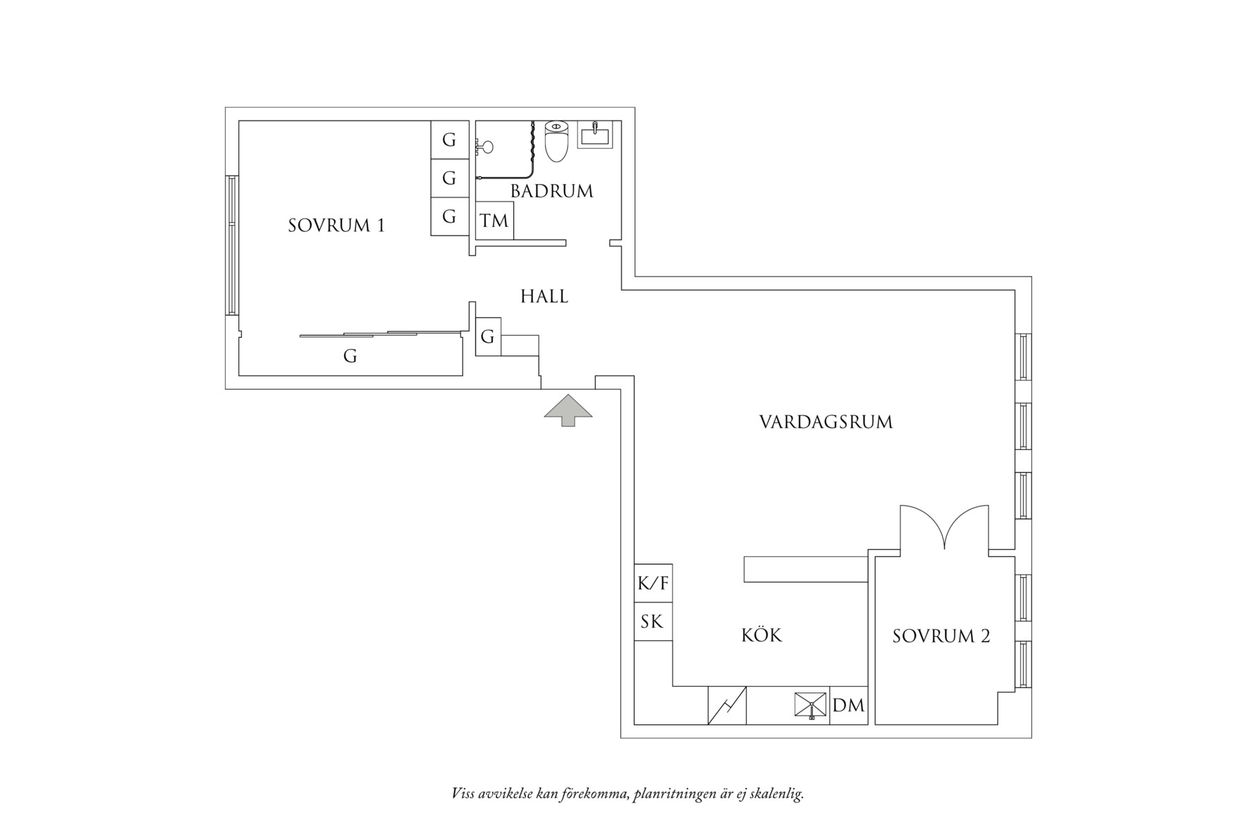 Planritning 1 Vaktmästaregången 2