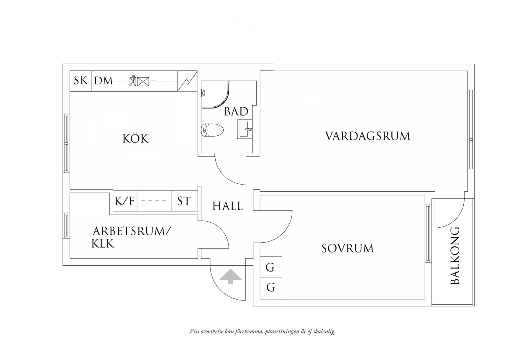 Planritning 1 Fridkullagatan 17C