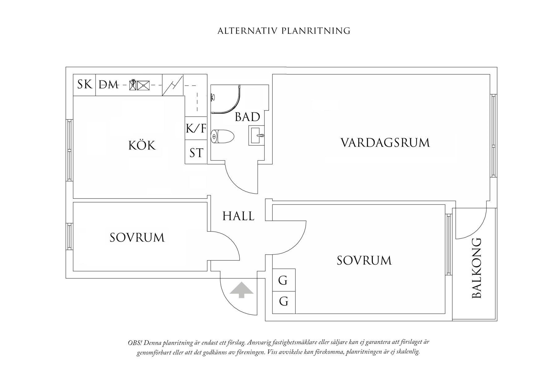 Planritning 2 Fridkullagatan 17C