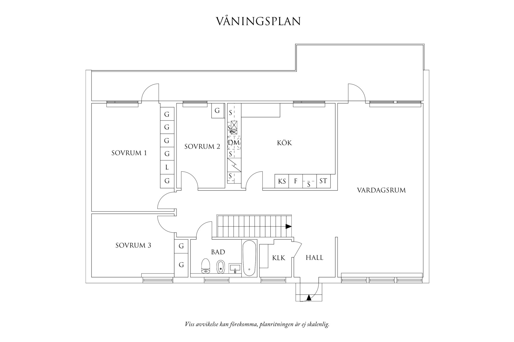Planritning 1 Kaprifolgatan 12