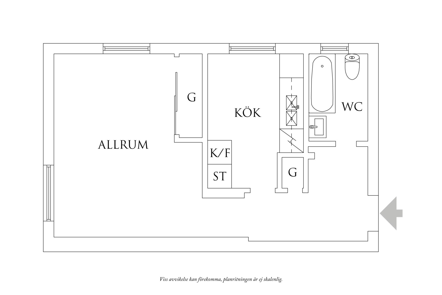 Planritning 1 Sofiagatan 8A