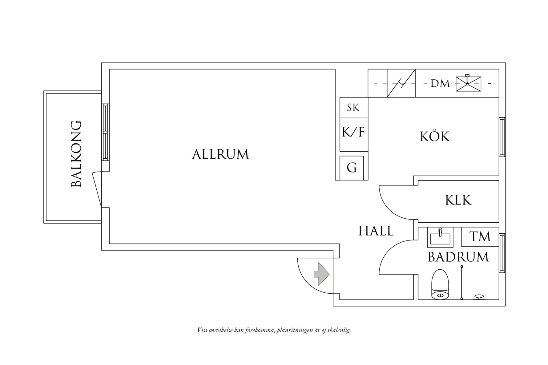 Planritning 1 Carl Larssonsgatan 6D