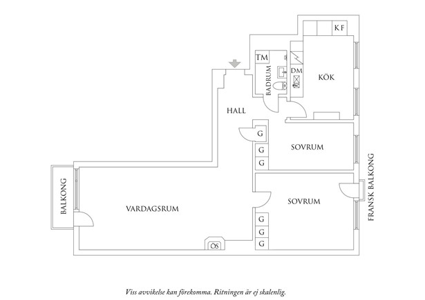 Planritning 1 Gibraltargatan 38