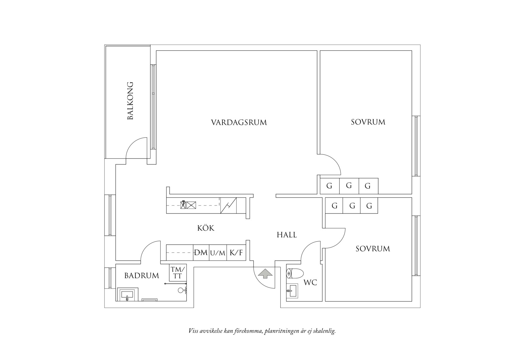 Planritning 1 Ponnygatan 2E