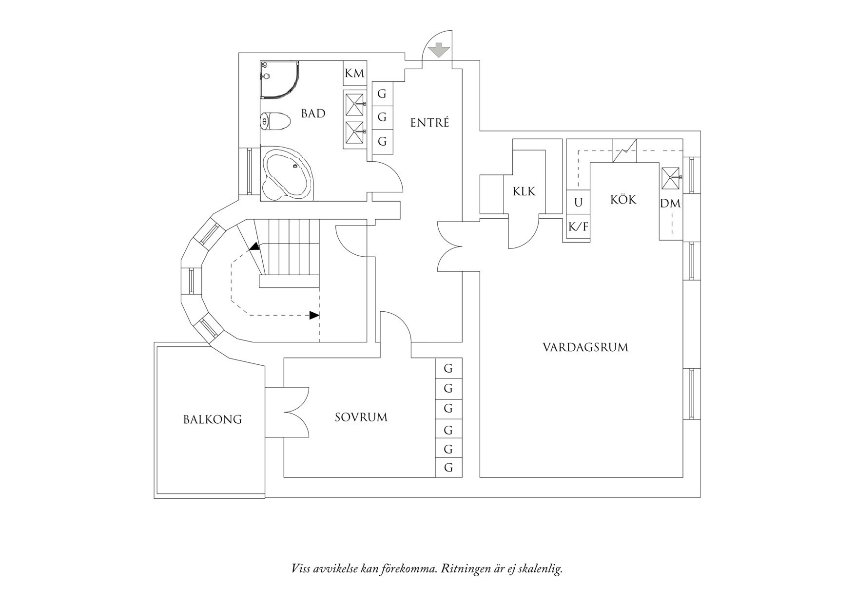 Planritning 1 Karl Gustavsgatan 7A