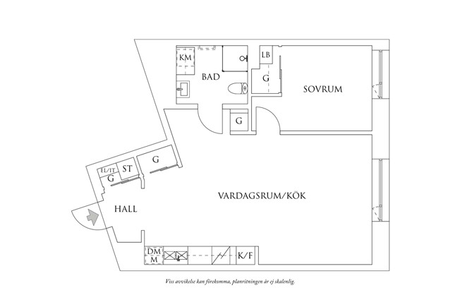 Planritning 1 Bratteråsgatan 40, vån 22/25