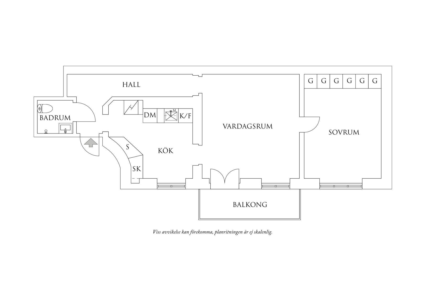 Planritning 1 Fjärde långgatan 6B